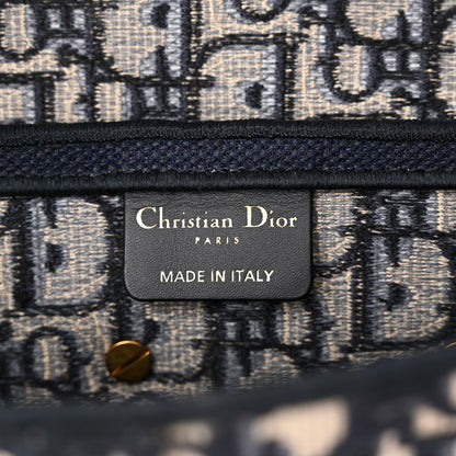 Christian Dior Oblique Embroidered Saddle Bag Blue 6 of 11