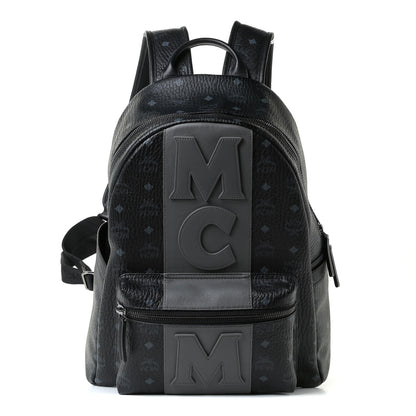 MCM Visetos Medium Stark Logo Stripe Backpack Black 1 of 21