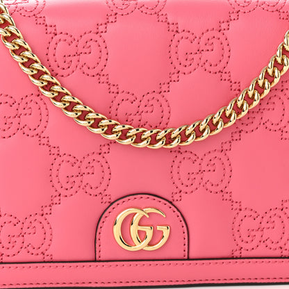 Gucci Calfskin GG Matelasse Chain Wallet Rhodamine Pink 8 of 10