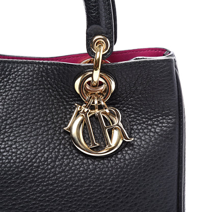 Christian Dior Bullcalf Small Diorissimo Tote Black Rose Indien 8 of 9