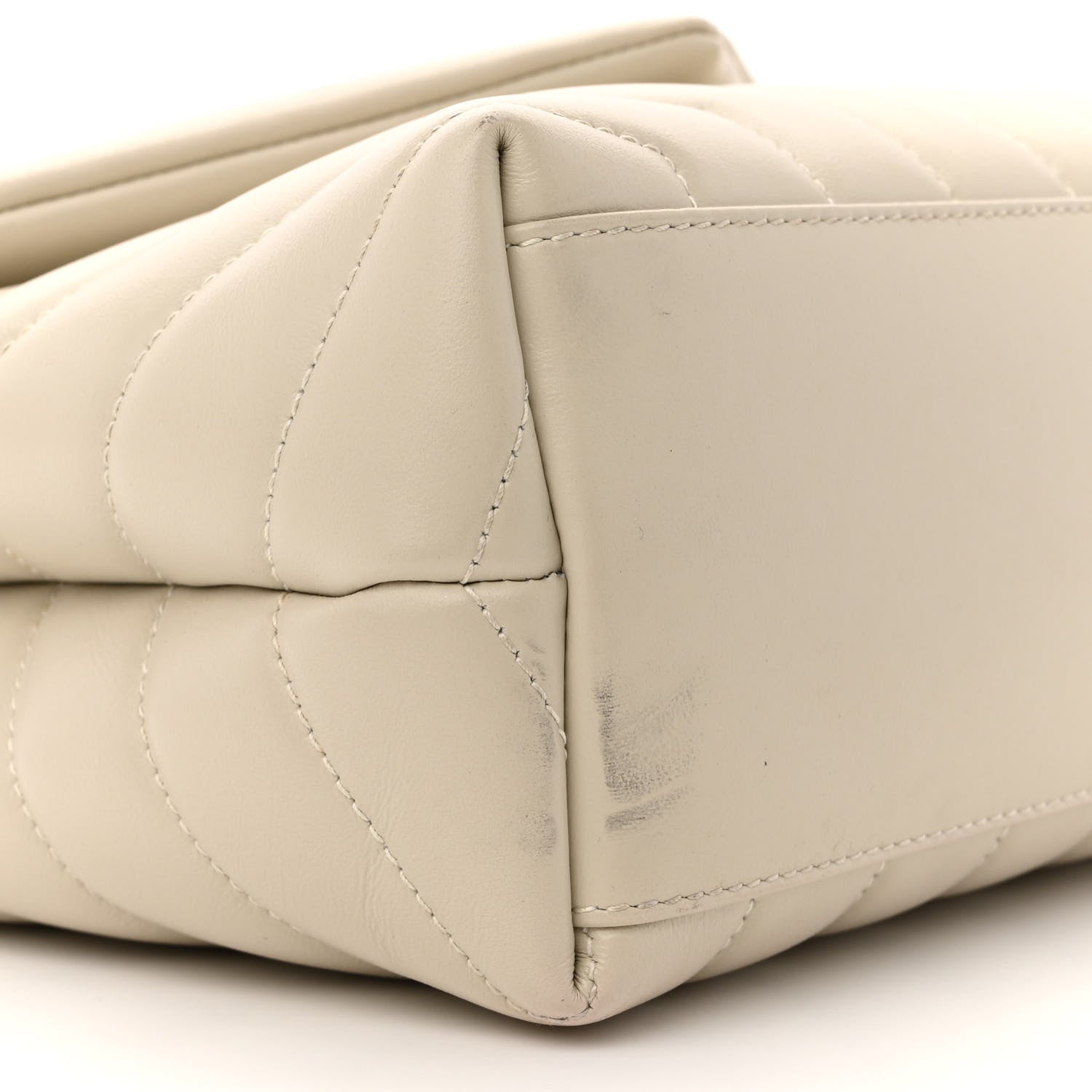 Saint Laurent Calfskin Y Quilted Monogram Small Loulou Chain Satchel Crema Soft 9 of 18