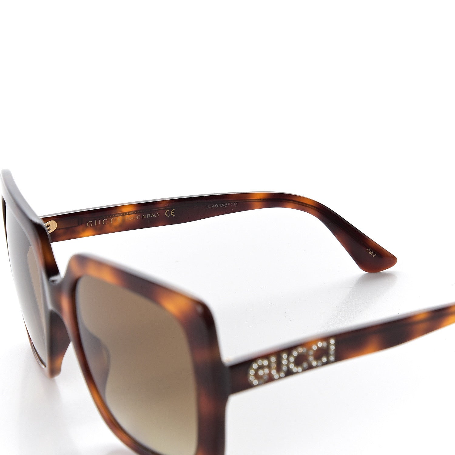 Gucci Square Frame Crystal Sunglasses GG 0418S Tortoiseshell 5 of 10