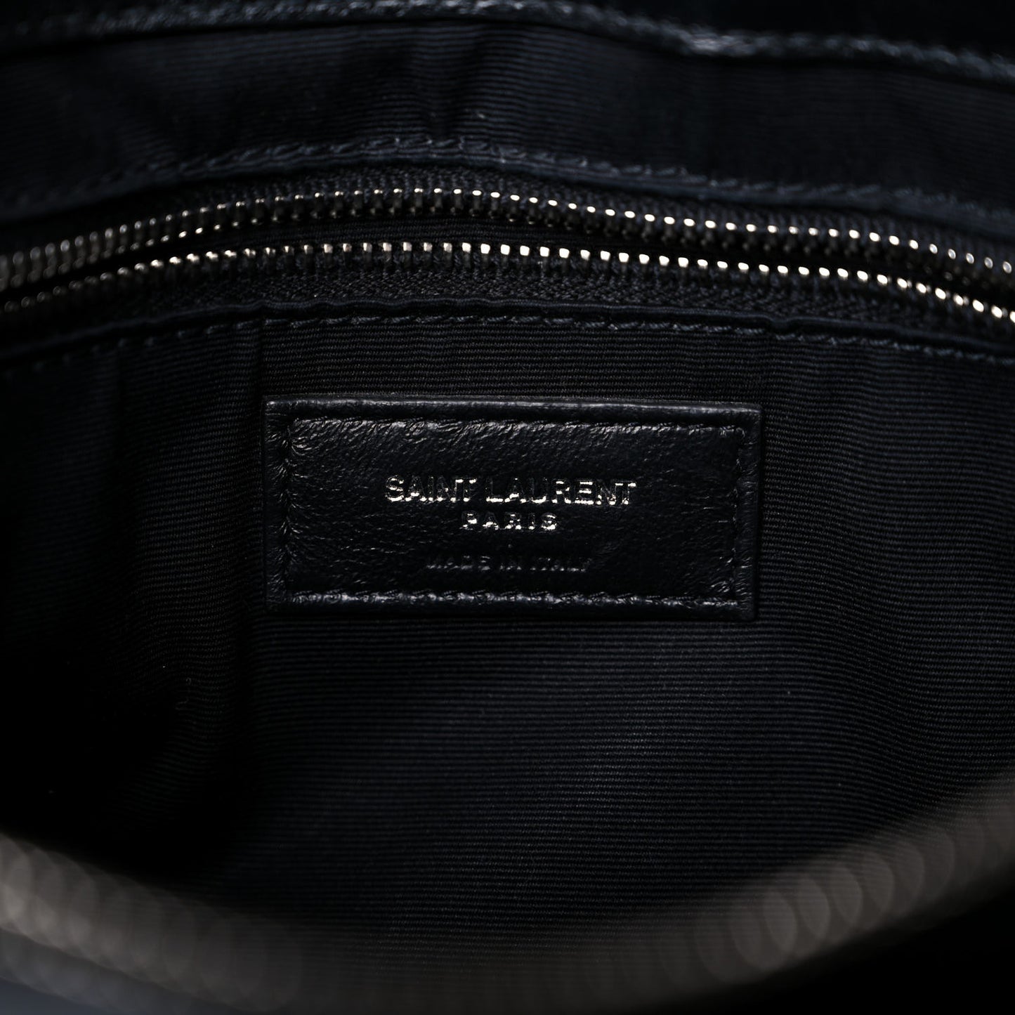 Calfskin Y Quilted Monogram Medium Loulou Chain Satchel Black