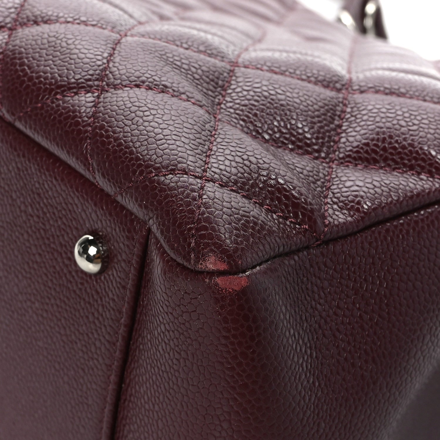 Chanel Caviar Quilted XL Grand Shopping Tote GST Dark Burgundy 10 of 15