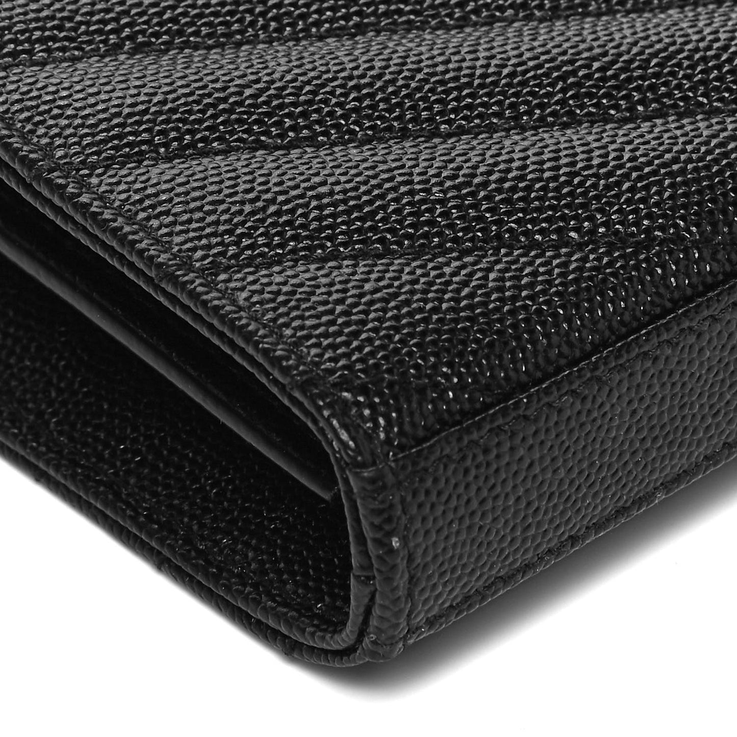 Grain De Poudre Matelasse Chevron Monogram Chain Wallet Black