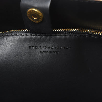 Stella McCartney Textured Eco Alter Nappa Suede Studded Large Bucket Bag Black Tan 6 of 18