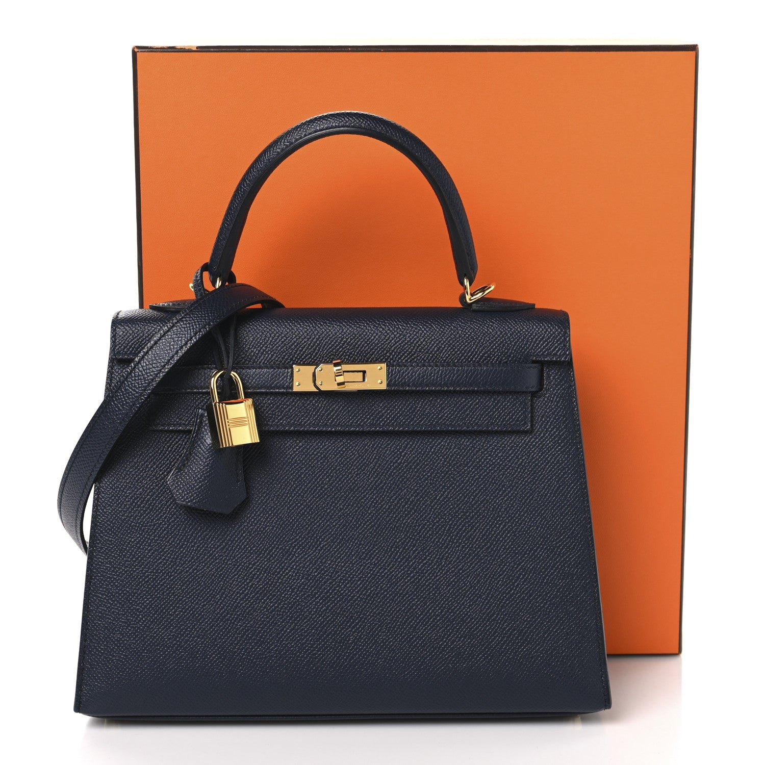 Hermes Epsom Kelly Sellier 25 Bleu Indigo 13 of 13