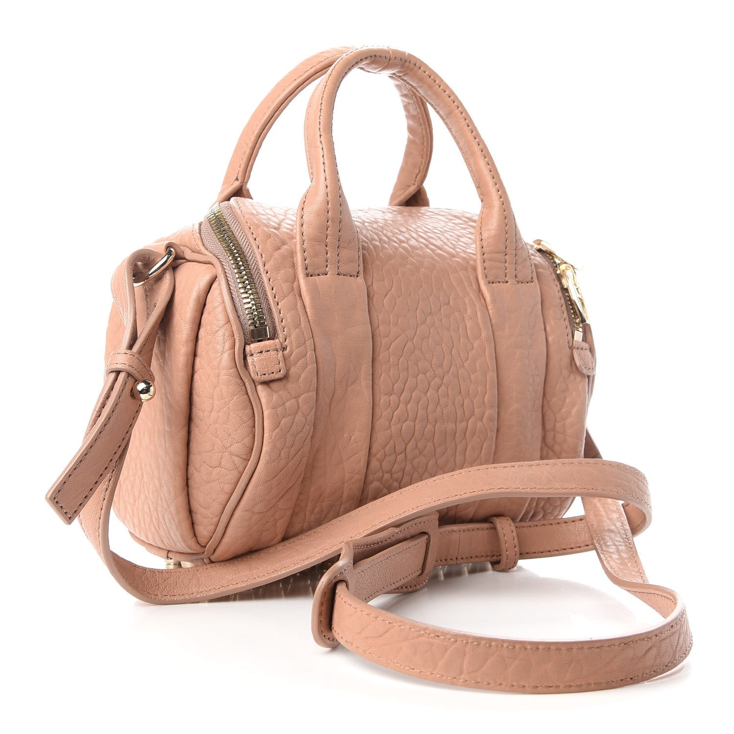 Pebbled Lambskin Mini Rockie Truffle Gold Hardware
