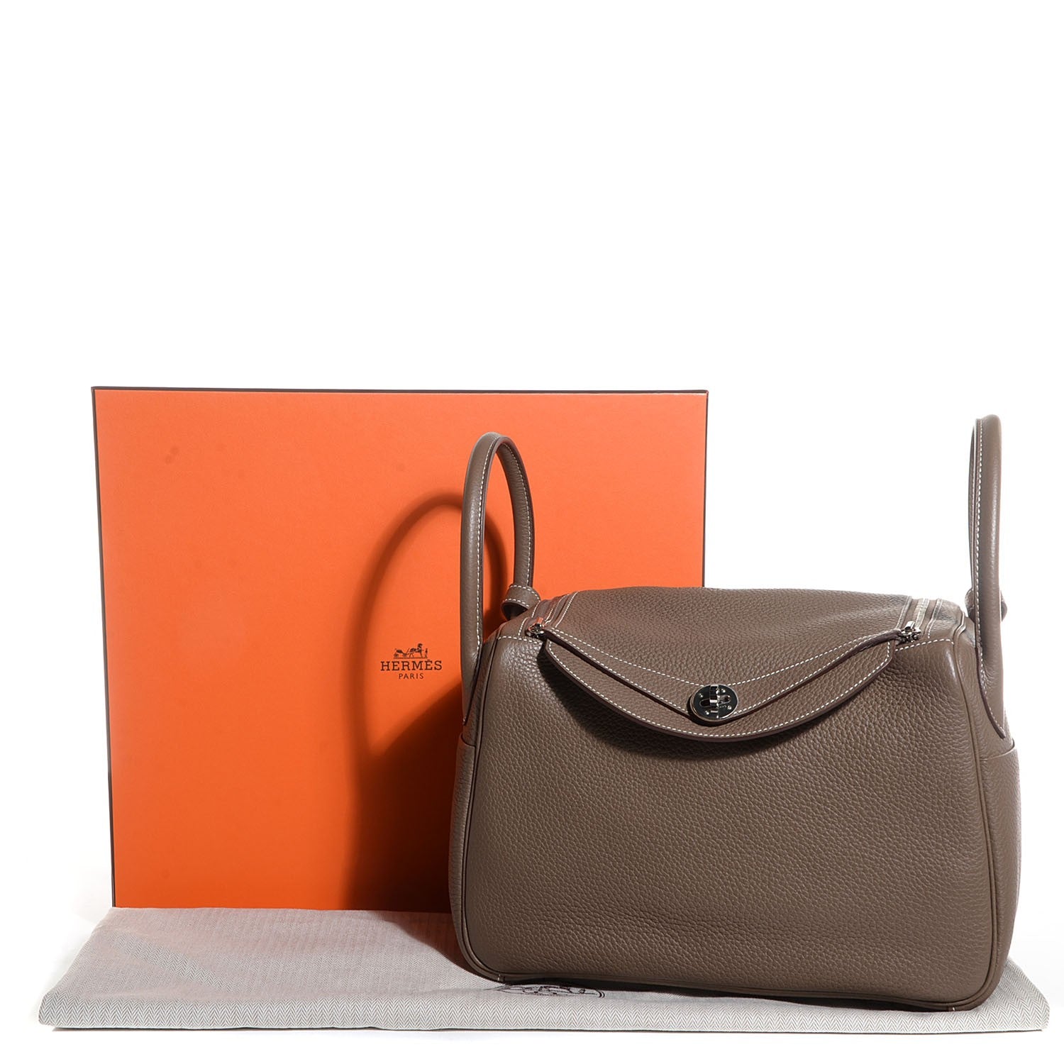 Hermes Taurillon Clemence Lindy 30 Etoupe 14 of 14