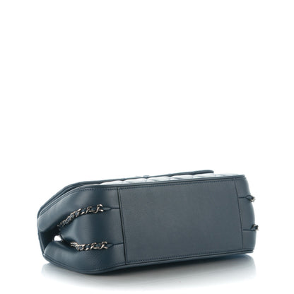 Chanel Calfskin Quilted Medium Frame in Chain Flap Navy 4 of 7