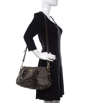 Prada Tessuto Nylon Gaufre Shopping Satchel Fumo 3 of 10