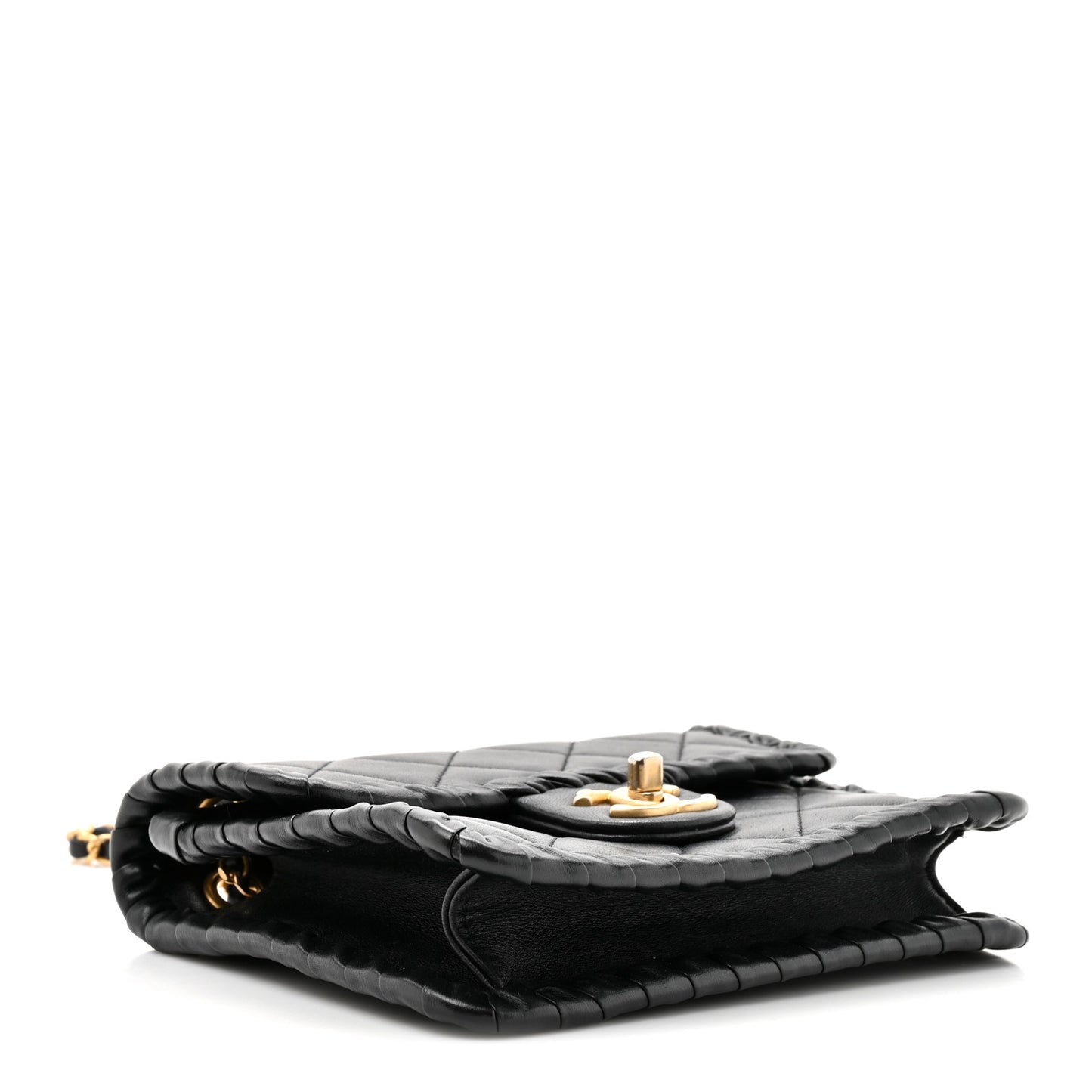 Calfskin Braided Mini My Own Frame Flap Black