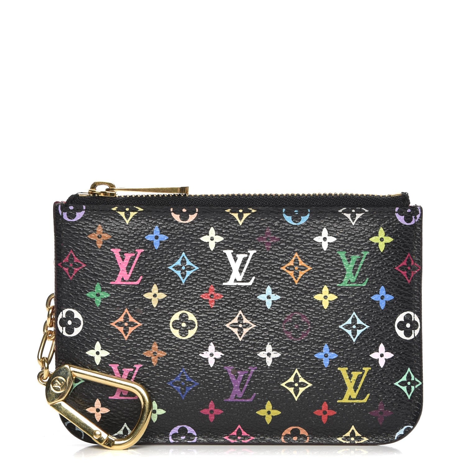 Louis Vuitton Monogram Multicolor Key Pouch Black Grenade 1 of 7