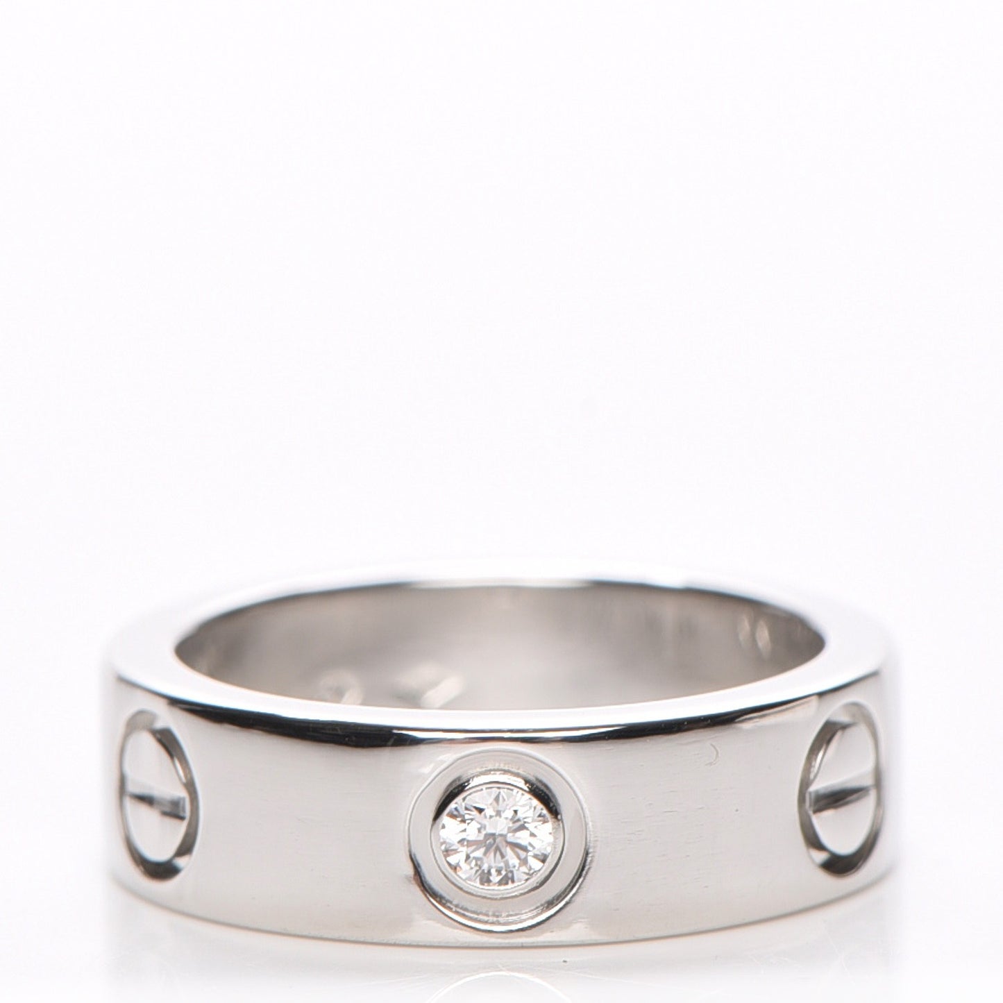 Platinum Diamond 5.5mm LOVE Ring 49 4.75