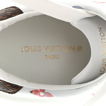 Louis Vuitton Lambskin Embossed Floral Monogram Time Out Sneakers 37.5 White 8 of 10