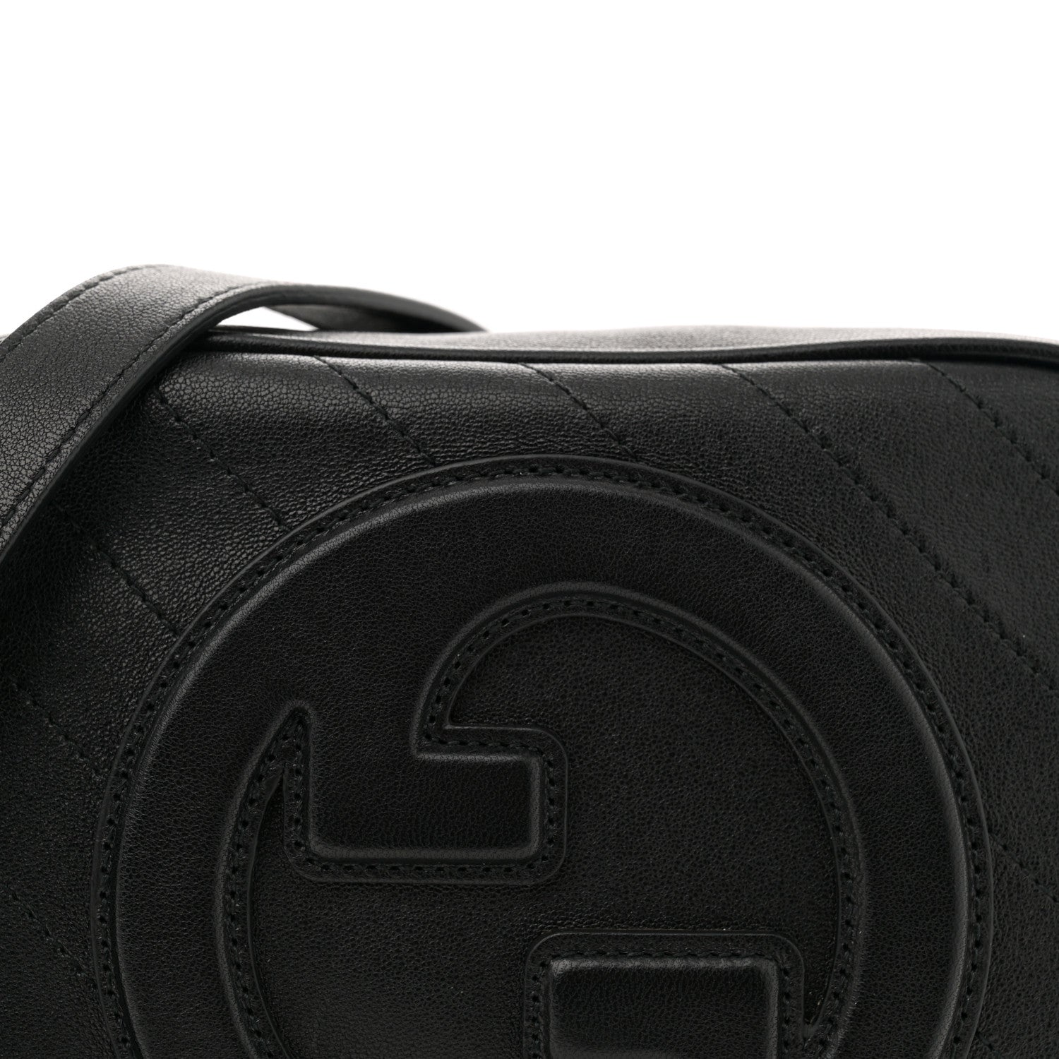 Gucci Sakai Be Green Calfskin Diagonal Stitched Small Blondie Shoulder Bag Black 8 of 10
