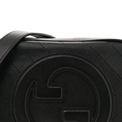 Gucci Sakai Be Green Calfskin Diagonal Stitched Small Blondie Shoulder Bag Black 8 of 10