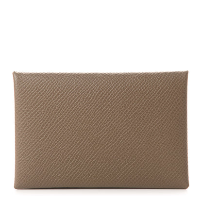 Hermes Epsom Calvi Card Case Etoupe 1 of 7