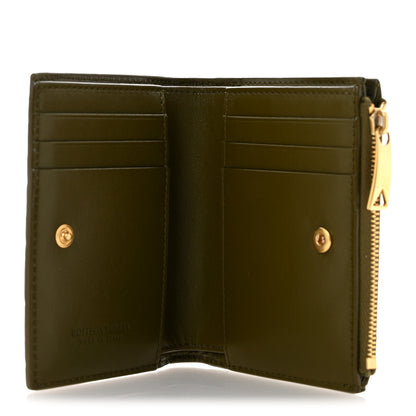 Bottega Veneta Nappa Intrecciato Small Bi-Fold Zip Wallet Kaki Fondent 5 of 8