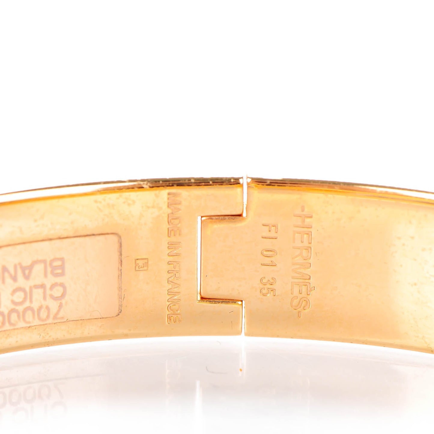 Enamel Narrow Clic Clac H Bracelet PM White