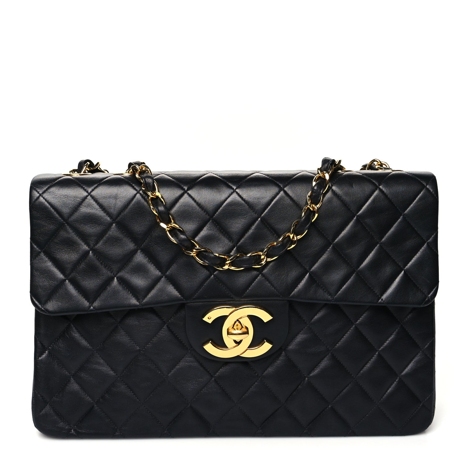 Chanel Lambskin Quilted XL Jumbo Single Flap Black 1 of 14