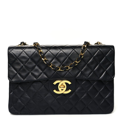 Chanel Lambskin Quilted XL Jumbo Single Flap Black 1 of 14