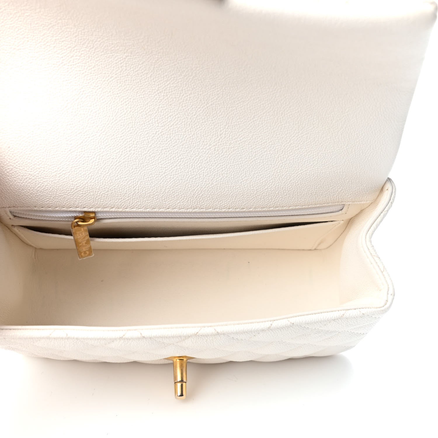 Chanel Caviar Quilted Mini Top Handle Rectangular Flap White 5 of 9