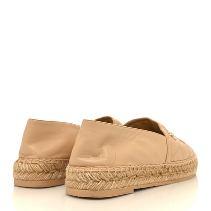 Chanel Lambskin Quilted CC Logo Espadrilles 40 Beige 4 of 8