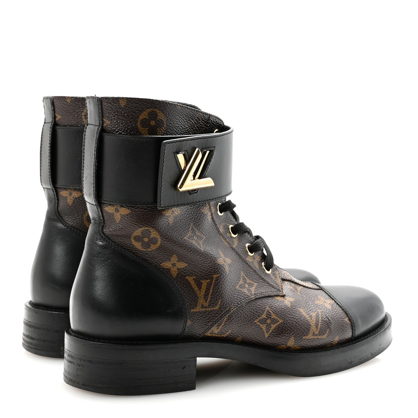 Calfskin Monogram Wonderland Flat Ranger Boots 40 Black