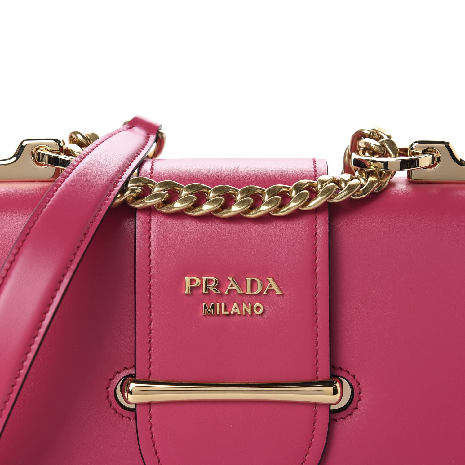 Prada City Calfskin Sidonie Small Chain Crossbody Bag Magenta 9 of 9
