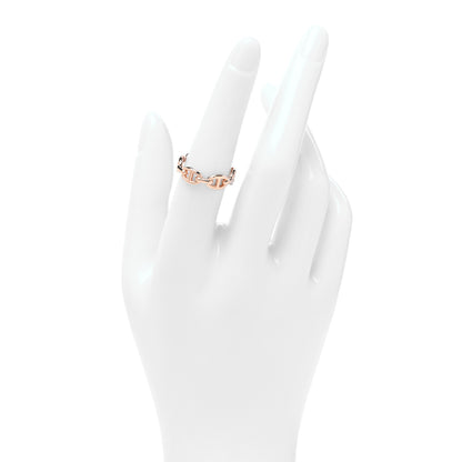 Hermes 18K Rose Gold PM Chaine D'Ancre Enchainee Ring 54 7 2 of 5