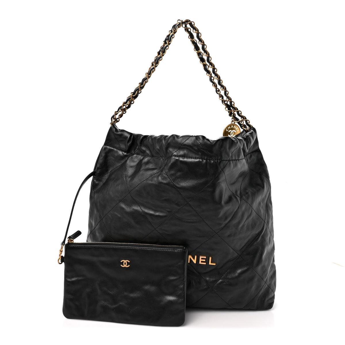 Chanel Shiny Calfskin Quilted Chanel 22 Black 3 of 10