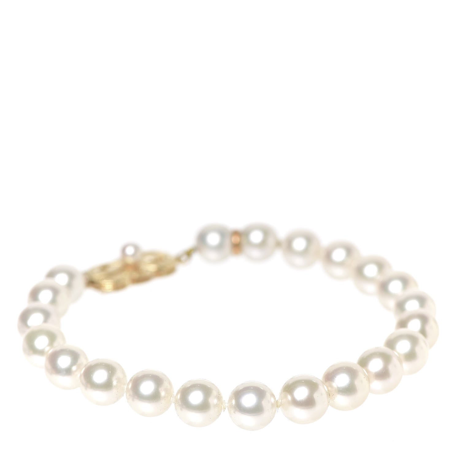 Mikimoto 18K Yellow Gold Akoya Pearl 7-7.5mm Strand Bracelet 3 of 5