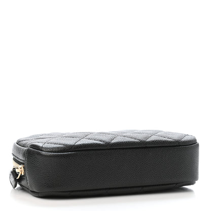 Chanel Caviar Quilted Small Curvy Pouch Cosmetic Case Black 3 of 4