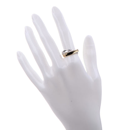 Tiffany Sterling Silver 18K Yellow Gold 1837 Interlocking Circles Ring 54 7 2 of 5