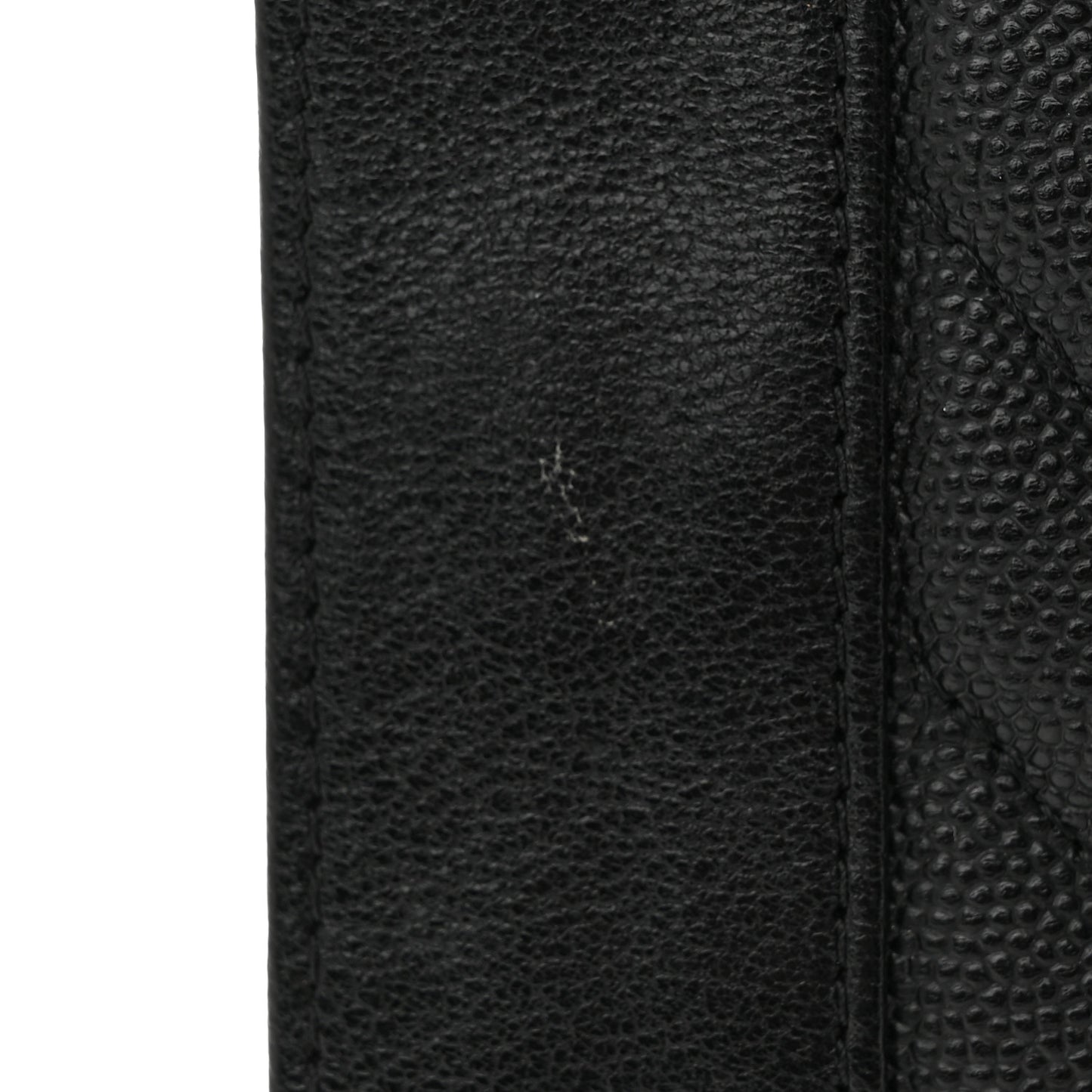 Caviar Chevron Quilted Vintage Mademoiselle Wallet On Chain WOC Black
