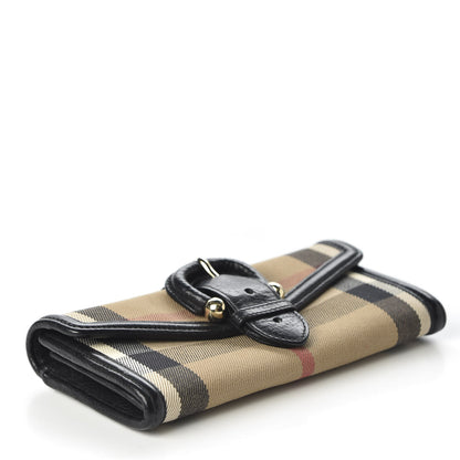 Burberry Calfskin Mega Check Continental Wallet Black 3 of 8