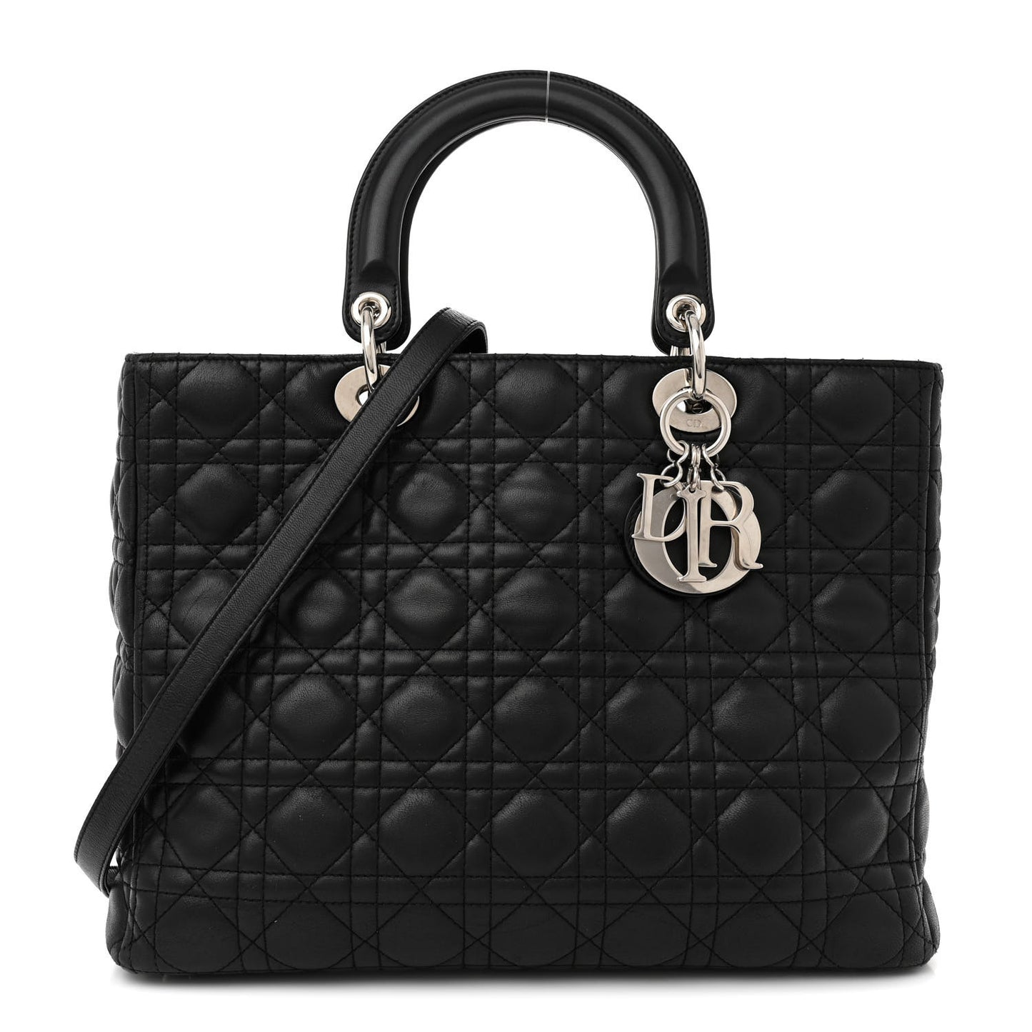 Lambskin Cannage Large Lady Dior Black