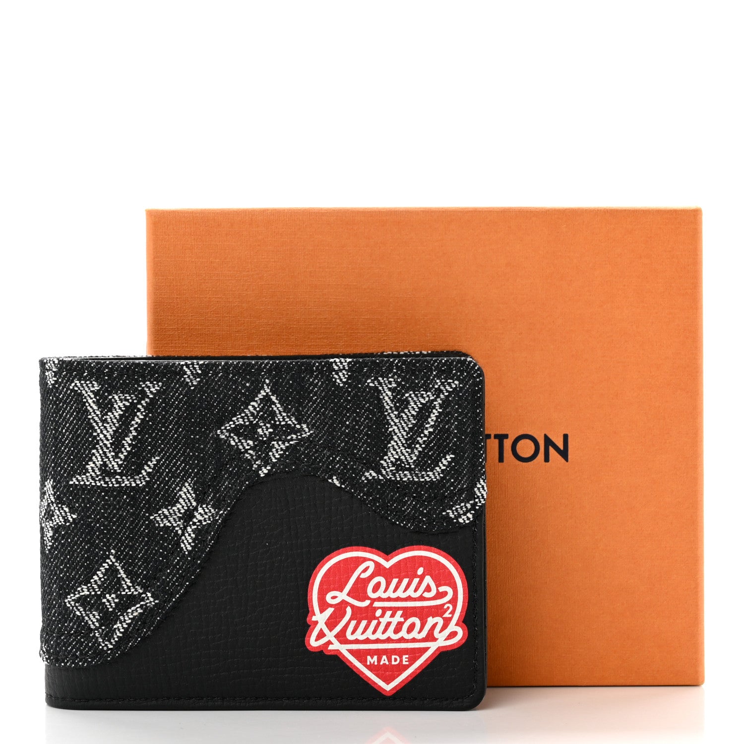 Louis Vuitton X NIGO Taurillon Monogram Denim Drip Slender Wallet Black 7 of 7