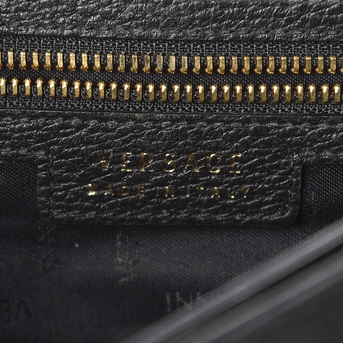 Grained Calfskin Medusa Head Messenger Bag Black