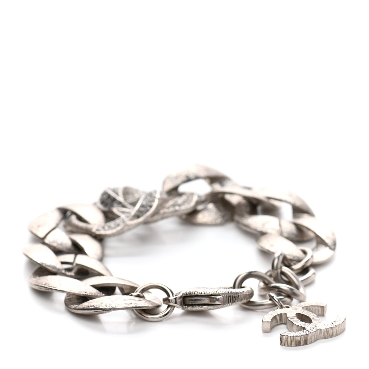 Crystal CC Chain Link Bracelet Grey