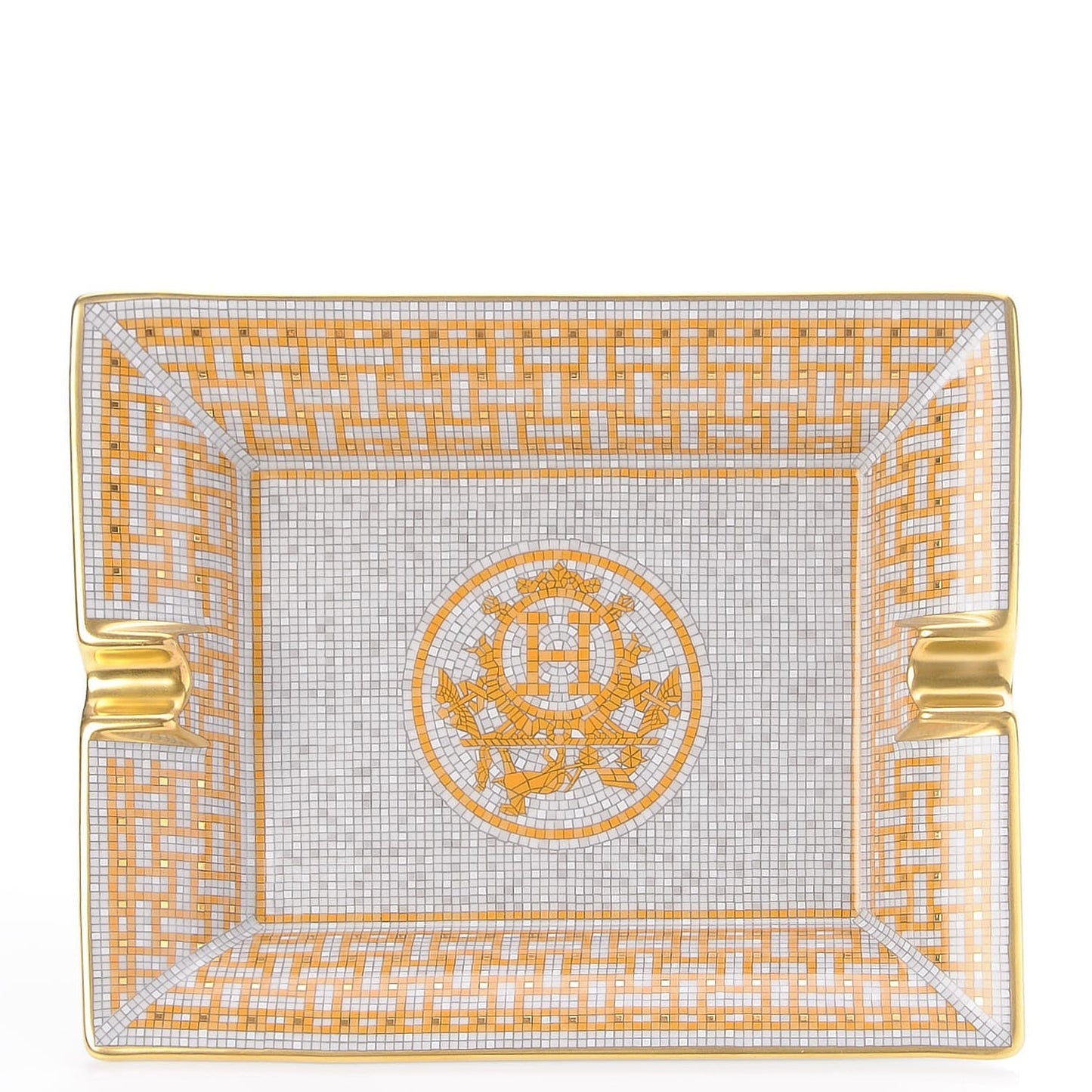 Porcelain Mosaique Au 24 Gold Ashtray
