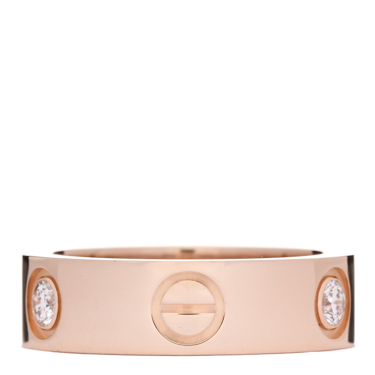 Cartier 18K Pink Gold 3 Diamond 5.5mm LOVE Ring 50 5.25 3 of 4