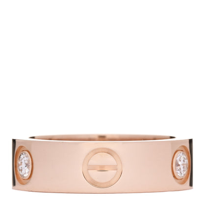 Cartier 18K Pink Gold 3 Diamond 5.5mm LOVE Ring 50 5.25 3 of 4