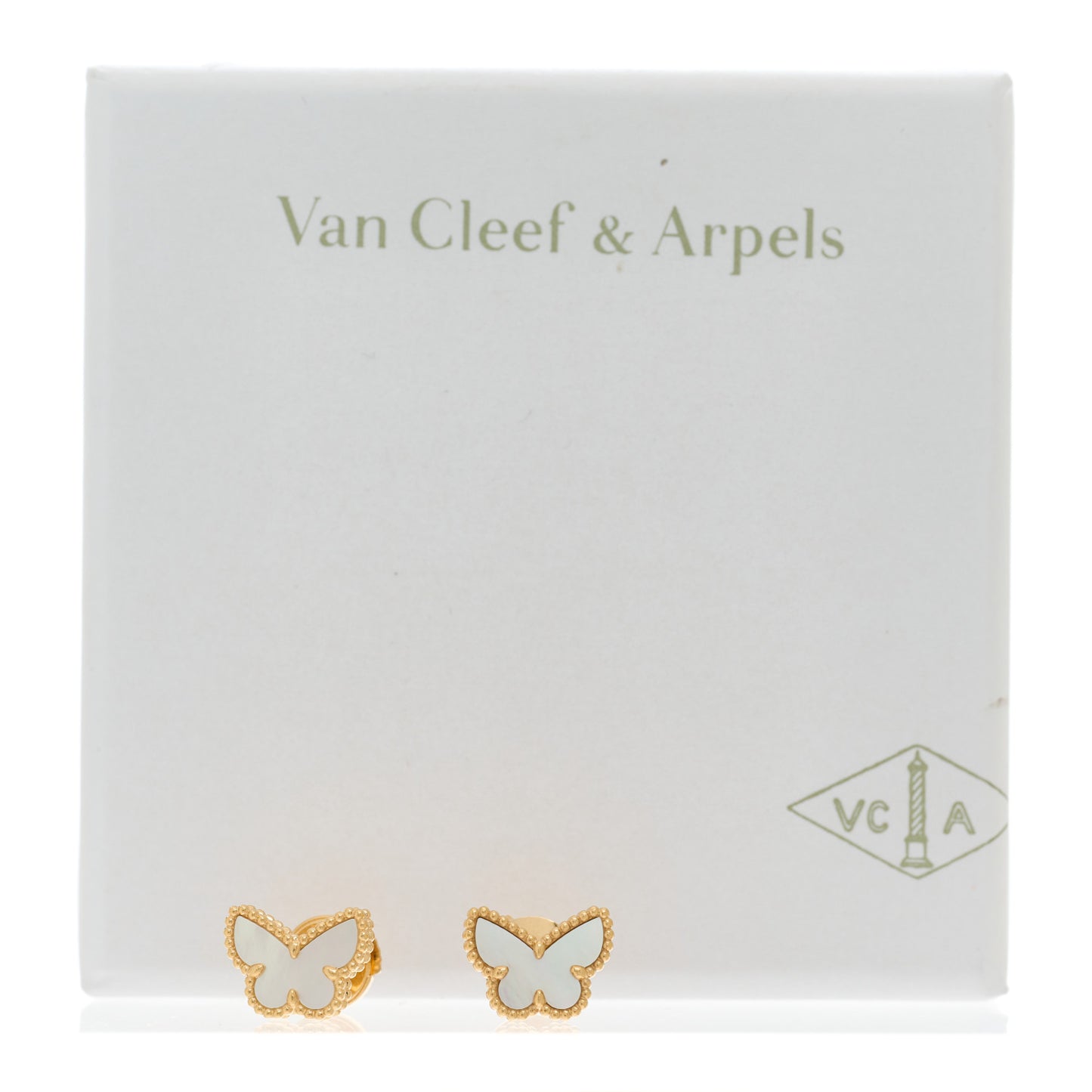 18K Yellow Gold Mother of Pearl Sweet Alhambra Butterfly Earrings