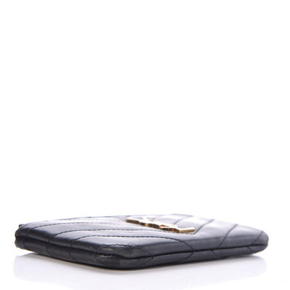 Saint Laurent Calfskin Matelasse Monogram Key Pouch Black 4 of 7