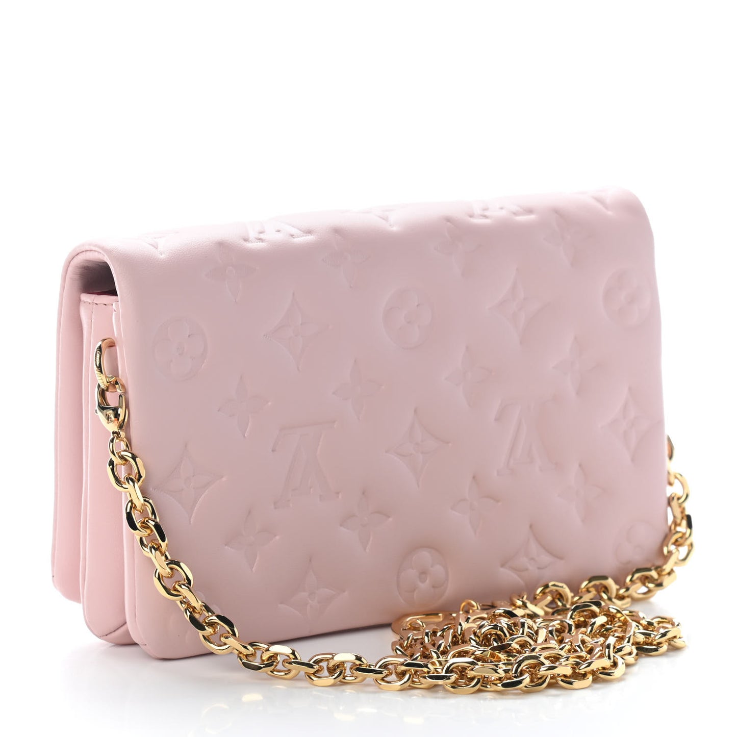 Lambskin Embossed Monogram Pochette Coussin Rose