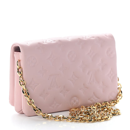 Louis Vuitton Lambskin Embossed Monogram Pochette Coussin Rose 2 of 7