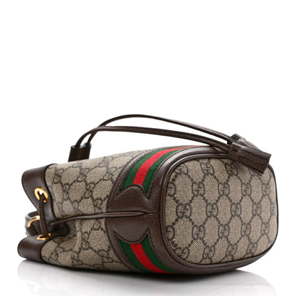 Gucci GG Supreme Monogram Web Mini Ophidia Bucket Bag Brown 4 of 9