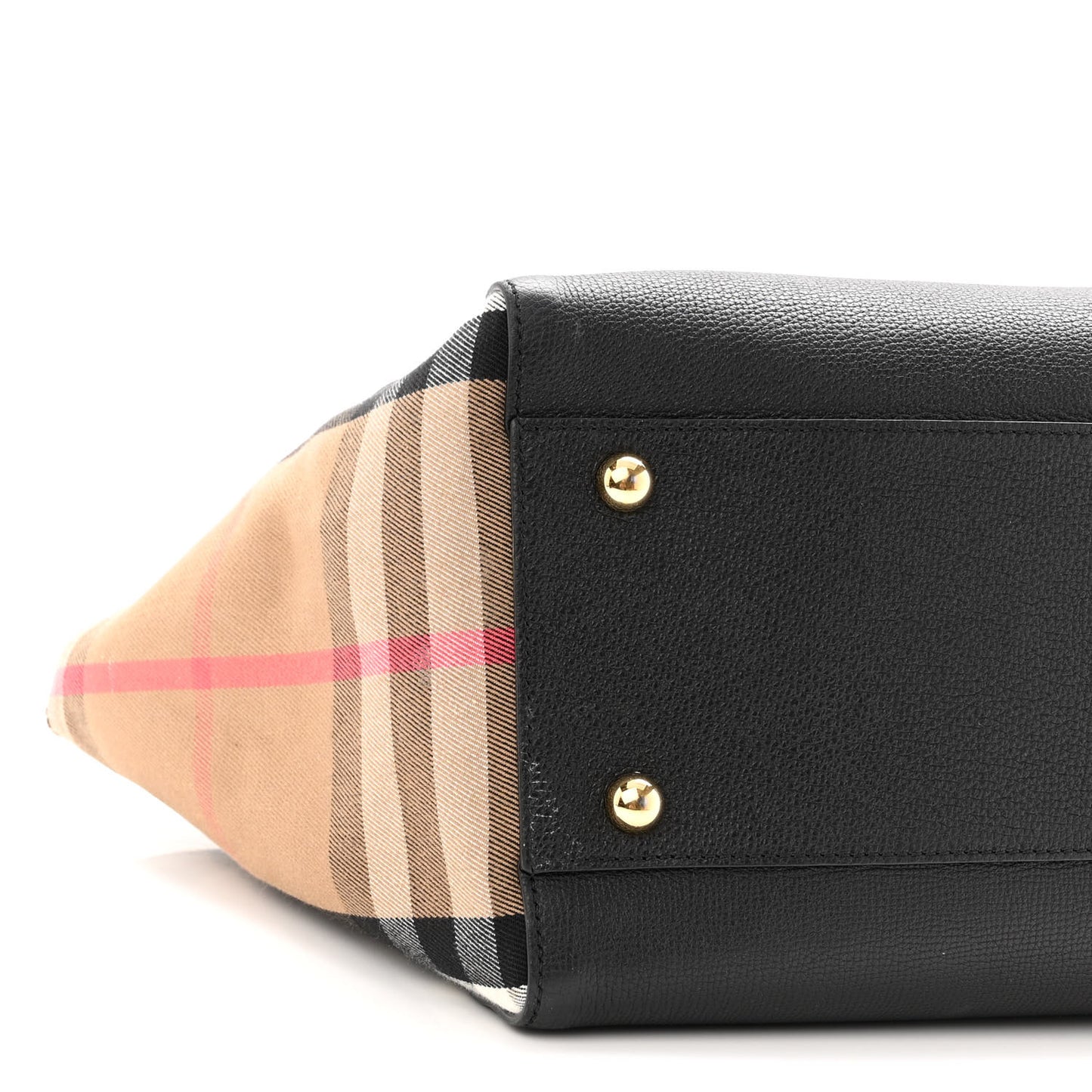 Grainy Calfskin House Check Small Canterbury Black
